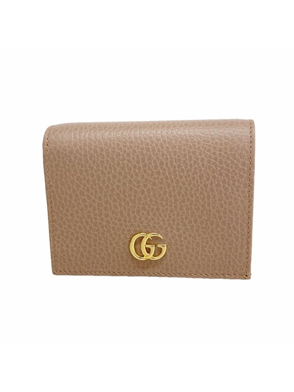 Gucci Wallet GG Marmont Leather Pink Brown Gold